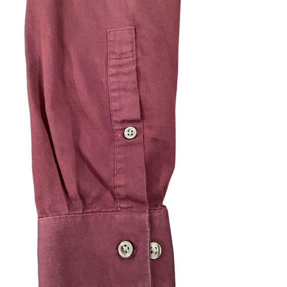 Michael Kors Women’s Burgundy Button Down Collared Long Sleeve Blouse Size M - Picture 10 of 14